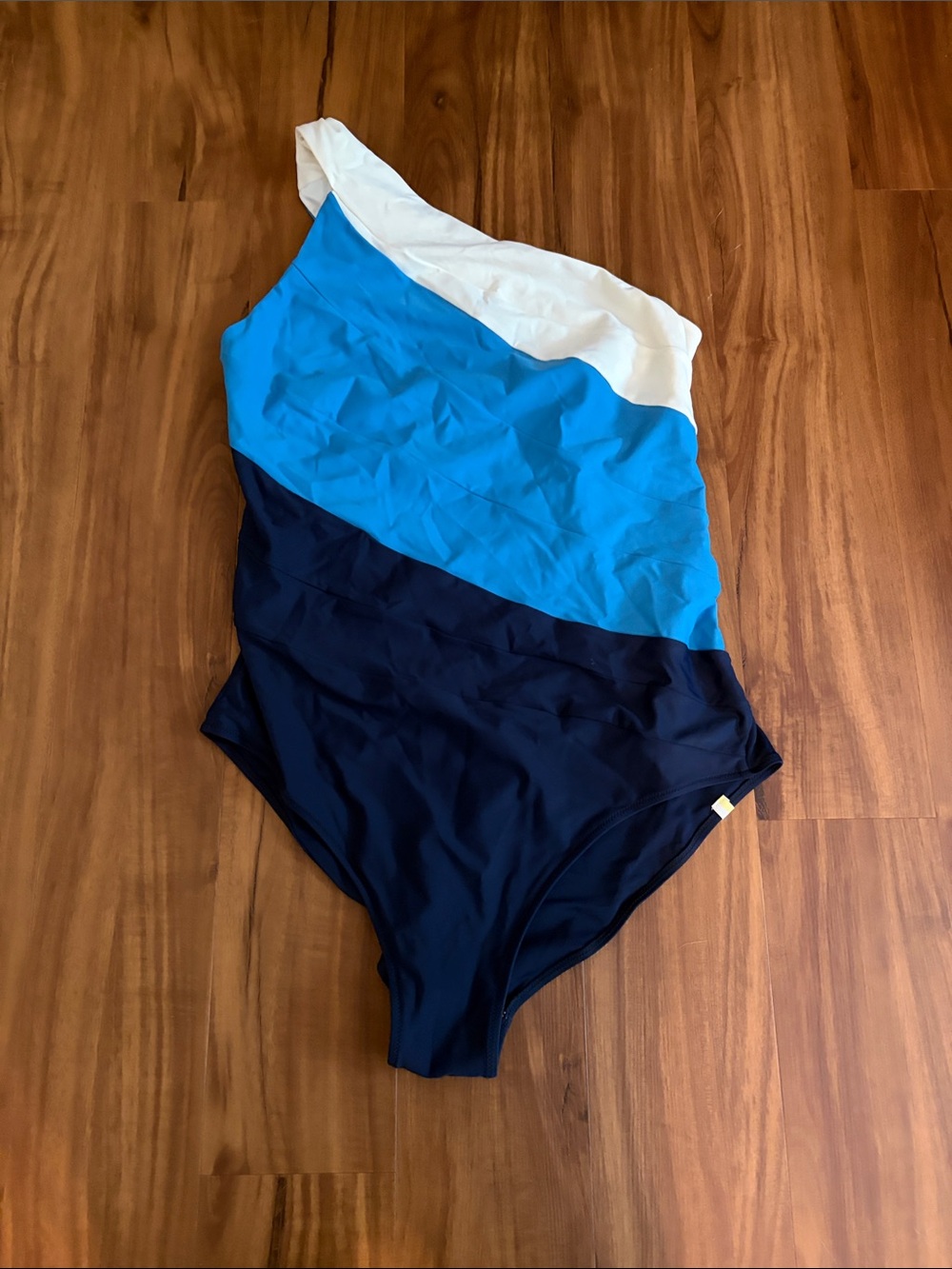 summersalt One-Piece Swimsuit in White, Bright Blue & Navy